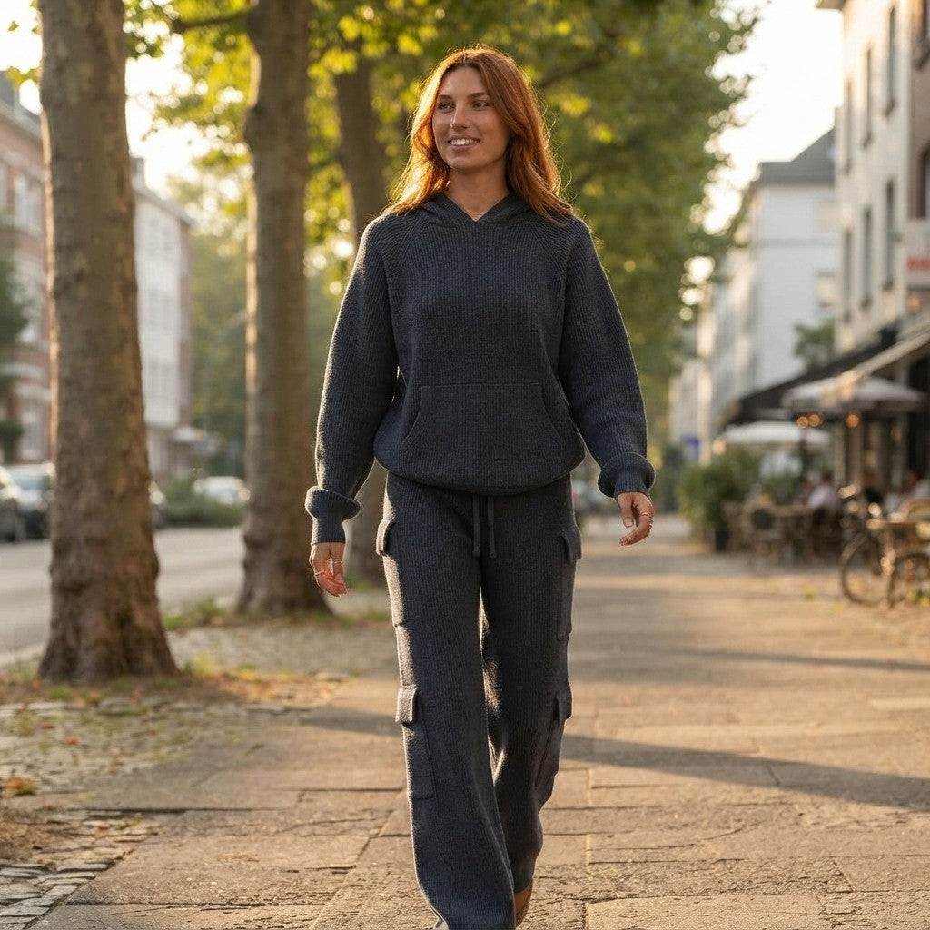 Casual Hooded Sweater Suit for Spring & Autumn